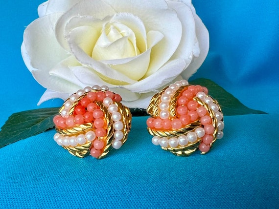 Vintage Avon Cirelle Collection Peach and White B… - image 1