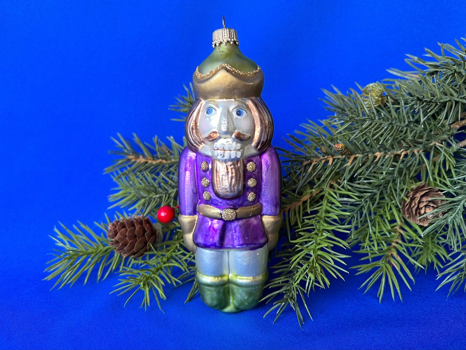 Vintage Krebs Glas Nutcracker Christmas Ornament Made in Germany