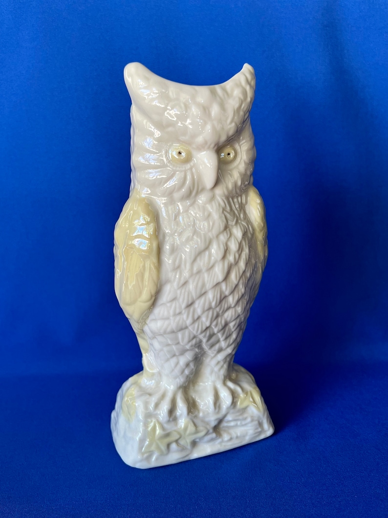 Vintage Belleek Horned Owl Vase Vintage Belleek Ireland 7th Etsy