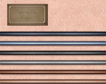 8 Metal Trims Digital Graphics Files (Set 1) | Seamless, Repeatable JPEG Files