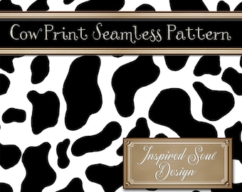 Cow Print Pattern Overlays -Seamless, Repeatable PNG & SVG