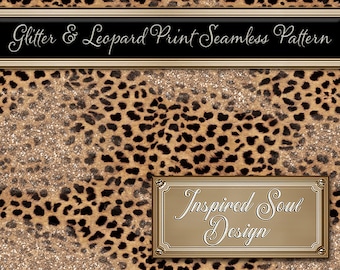 Pink Glitter And Leopard Print Pattern -Seamless, Repeatable, Tileable, Background JPG & SVG