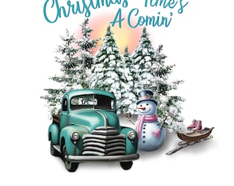 Christmas Times A Comin' -Graphic Design PNG File with Transparent Background