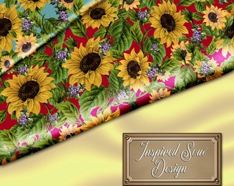Sunflower Rapture Set 2 | 25 JPG Seamless Pattern Textures | For Backgrounds, Fabric Patterns, Digital Papers, Creations, & More