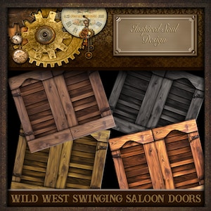 8 Swinging Saloon Door Set 1 | Digital Graphics JPEG Files