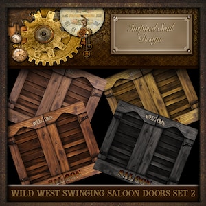 8 Swinging Saloon Door Set 2 | Digital Graphics JPEG Files