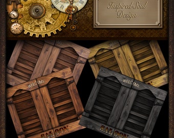 8 Swinging Saloon Door Set 2 | Digital Graphics JPEG Files