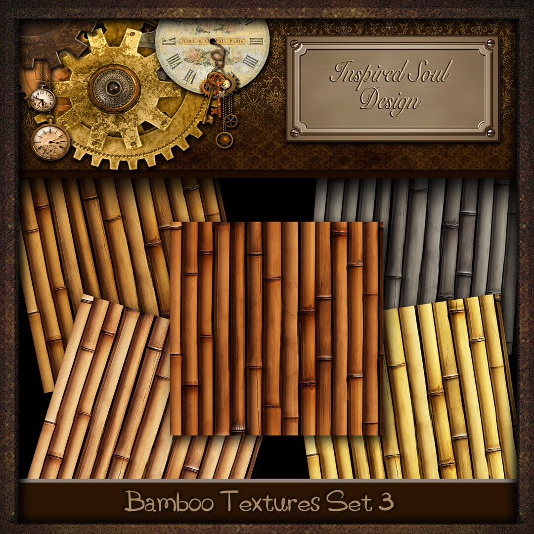 8 Bamboo Digital Graphics Files (set 3) | Seamless, Repeatable JPEG ...