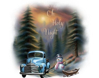 Oh Holy Night -Graphic Design PNG File with Transparent Background