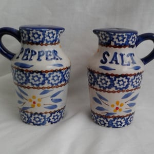 Vintage Boleslawiec Pottery Marigold Pattern Salt and Pepper Shakers