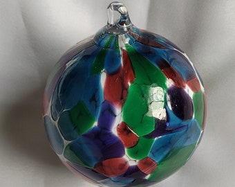 Vintage Glass Multi Color Glass Orb Ornament
