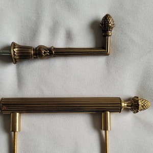 Lot of 4 Vintage Pineapple Acorn Artichoke Brass Drawer Pulls and Hooks