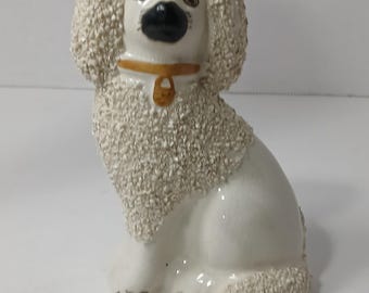 Antique English Staffordshire Confetti Vermicelli Dog