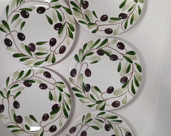 Set Of 5 Pier One Calamata Salad Plates