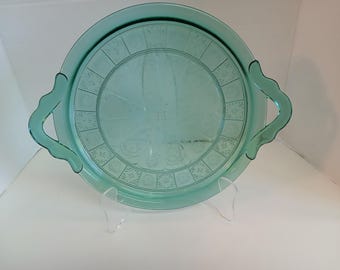Doric And Pansy Cake Plate Tray with Handle Ultramarine