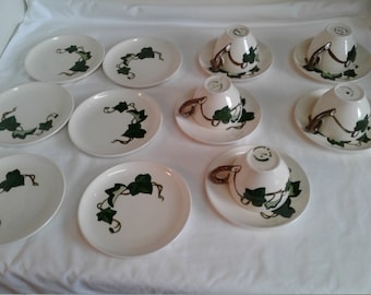 16 Piece Set Metlox California Ivy Cups Saucers Plates  Poppytrail
