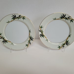 Set of 2 Bali Hai Bread and Butter Plates Kent China Made in Japan Bamboo Pattern