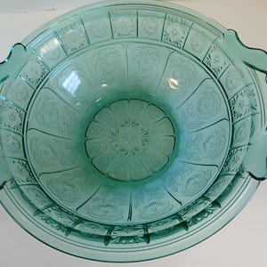 Doric And Pansy 9 Inch Bowl With Handles Ultramarine Depression Glass