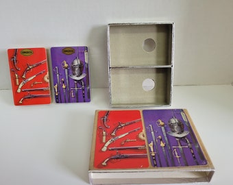 Still Sealed Vintage Congress Playing Cards Antique Guns and Swords and Knight's Helmet