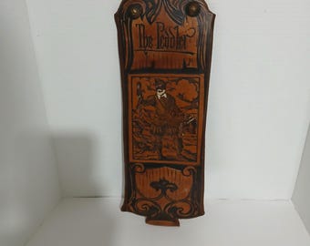Vintage Tooled Leather Wall-Hanging The Peddler