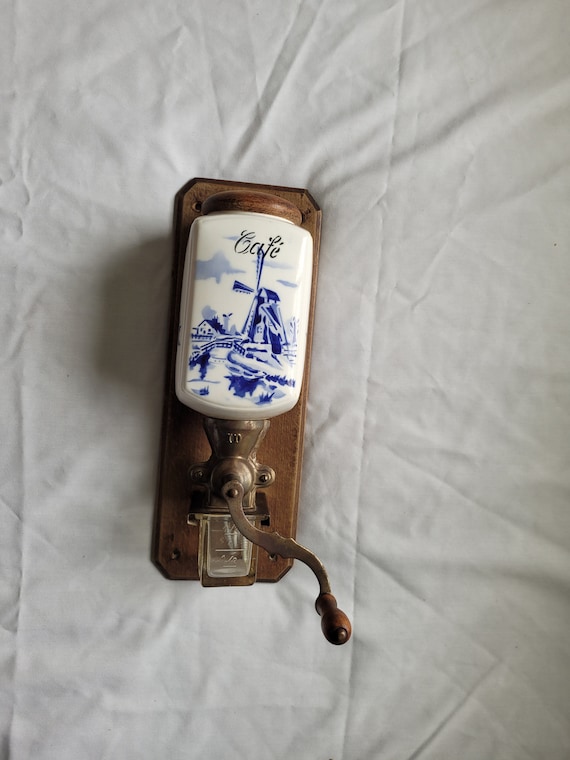 ヴィンテージ アンティーク ブルー&ホワイト セラミック 壁掛け