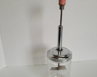 Pink Knob Vintage Food Nut  Chopper Hazel Atlas Prim Country Primitive