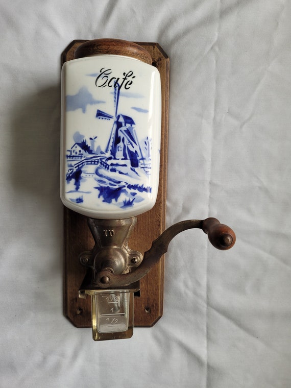 ヴィンテージ アンティーク ブルー&ホワイト セラミック 壁掛け