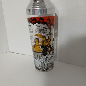 Vintage Hazel Atlas Gay 90s  Ragtime Bar Cocktail Shaker With Cocktail Recipes On Side