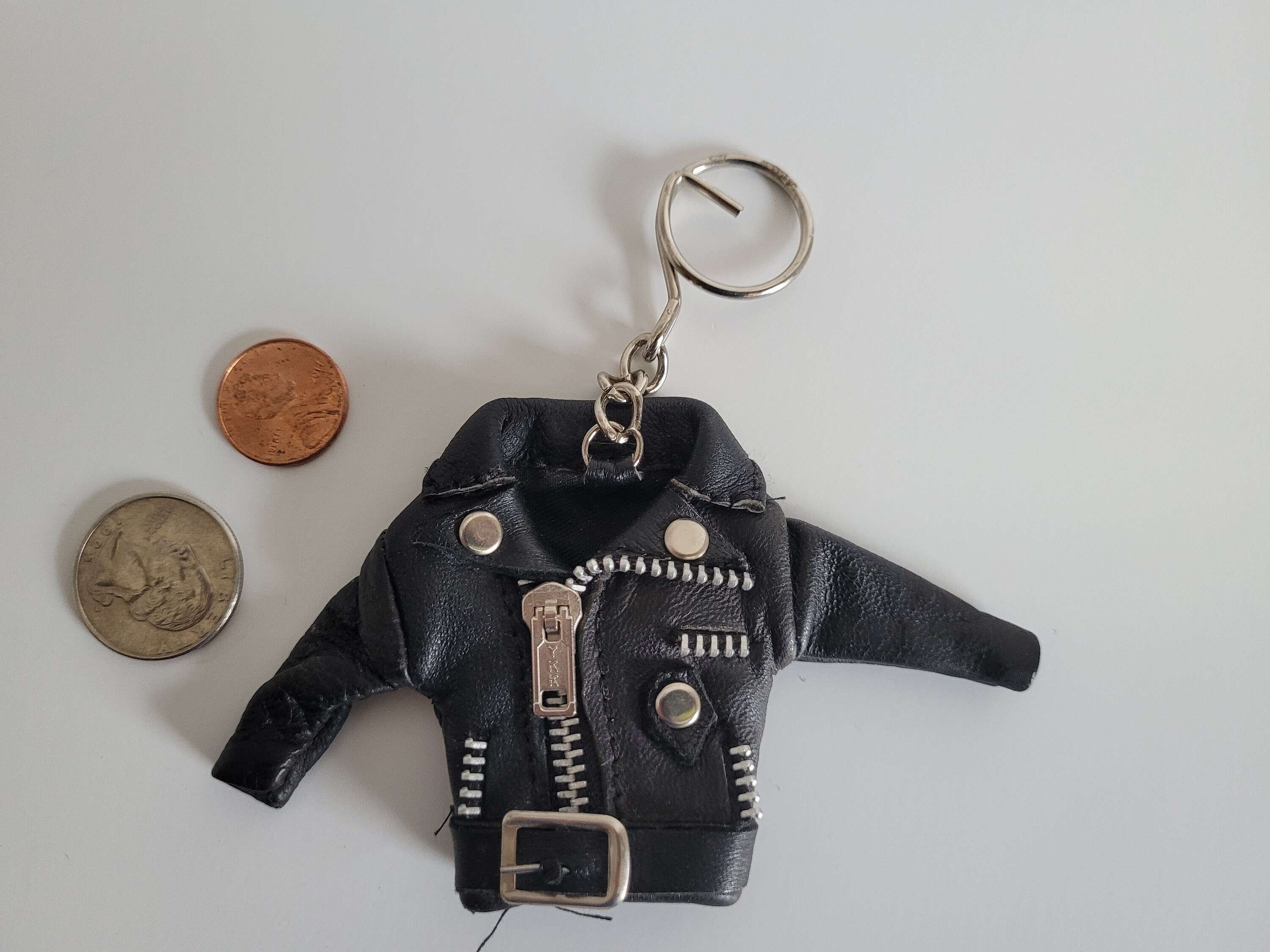 Leather jacket hotsell keychain