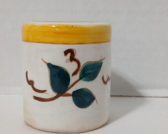Stangl Salt or Pepper Shaker Green Leaf Pattern