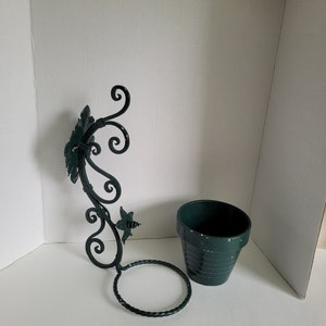 Vintage Wrought Iron Flower Pot Holder Wall Sconce