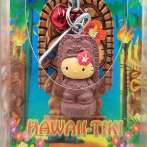 Cellphone Strap,Kitty Hawaii Tiki Mascot Phone Strap,Mobile Phone Charm,Phone Charm Strap,Charm Bag,Keychain,Gift