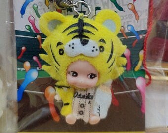 Kewpie Dolls Charm Strap QP Tiger Costume Keychain GOTOCHI Figure Charm Japan,Phone Charm Strap,Charm Keychain,Kewpie Dolls,Charm Bag