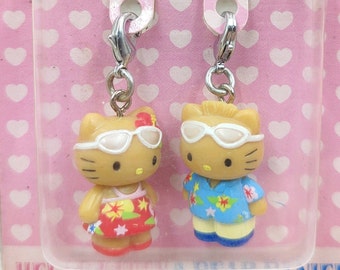Zipper Charm Bag,Kitty Charm Zipper Keychain Tanned Skin HAWAII,Mobile Phone Charm,Phone Charm Strap,Charm Bag,Keychain,Zipper Bag