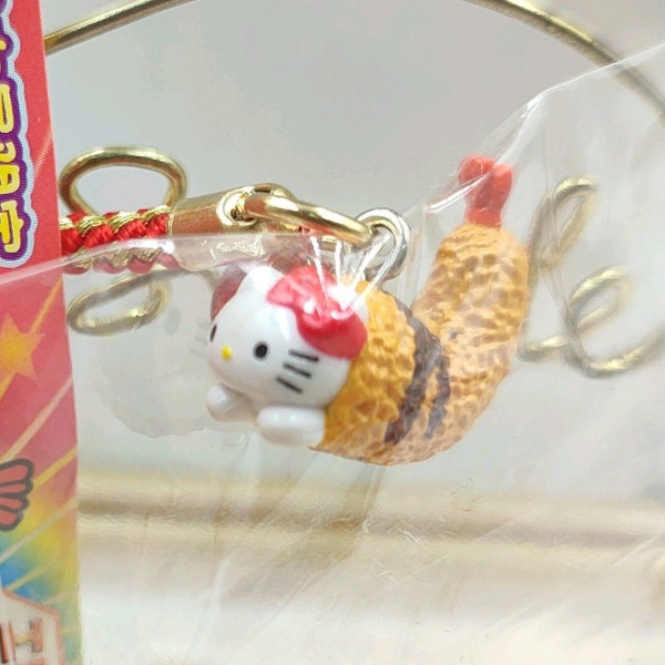 Vintage Hello Kitty Costume Figure Charm Strap Shrimp Fried Gotochi Nagoya Limited Local Japan