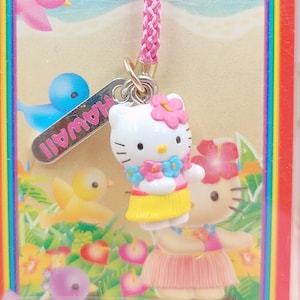 Kitty Hawaii Hulahula Dance Strap,Gotochi,Phone Charm Strap,,Cellphone Strap,Mobile Strap,Sanrio Charm,Keychains,Charms,Kitty Charm,gift