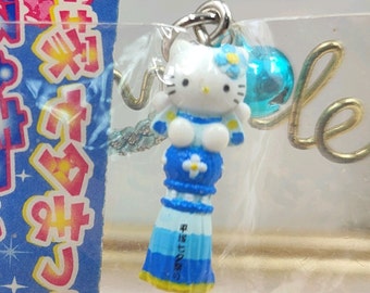 Vintage Hello Kitty Costume Figure Charm Strap Hiratsuka Tanabata Festival Gotochi Local Japan