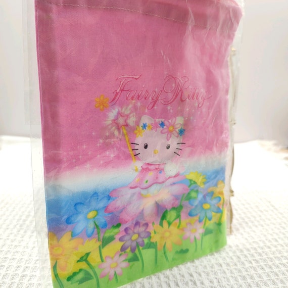 Vintage 2000 Hello Kitty Fabric Drawstring Bag Ki… - image 5