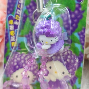 Kitty Cellphone Charm,Kitty Grape Fairy Charm Beads Chain,Mobile Phone Charm,Phone Charm Strap,Charm Bag,Keychain