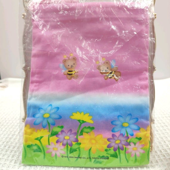 Vintage 2000 Hello Kitty Fabric Drawstring Bag Ki… - image 3