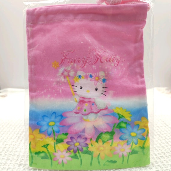 Vintage 2000 Hello Kitty Fabric Drawstring Bag Ki… - image 2