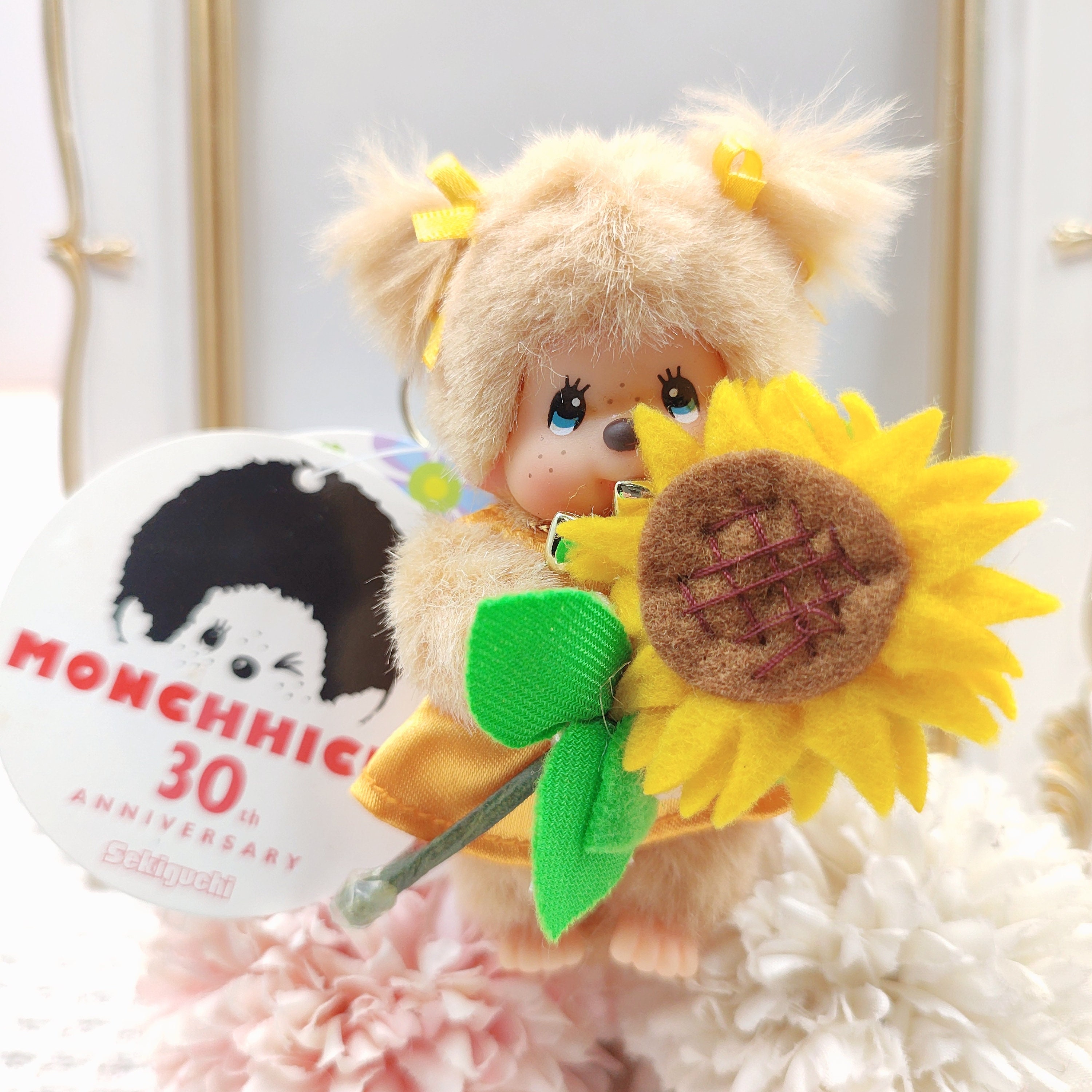 【新品、本物、当店在庫だから安心】 Monchhichi 30th Collection Garden Flower Keychain Doll ストラップ