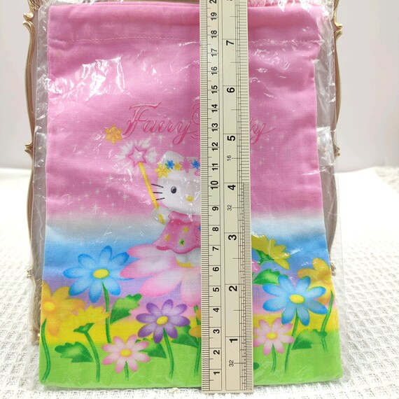 Vintage 2000 Hello Kitty Fabric Drawstring Bag Ki… - image 8