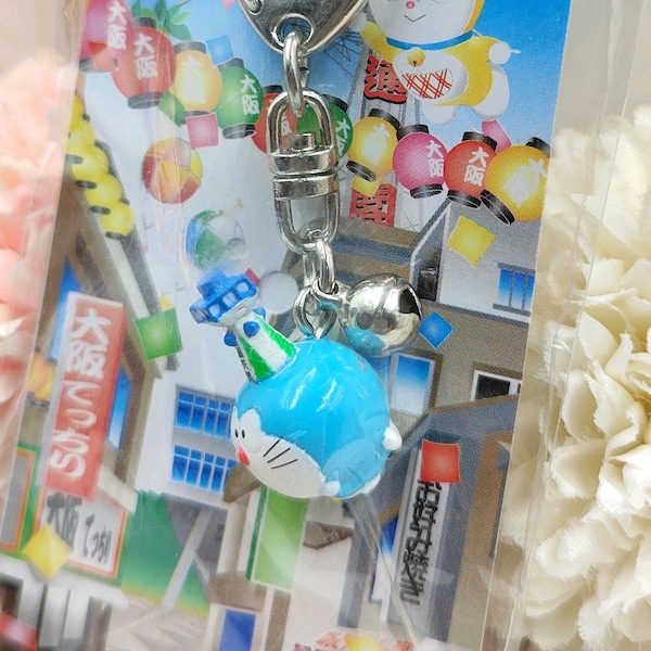 Keychain,Keyring,Charm Bag,Charm Keychain,Vintage Japan,Doraemon Panda Costume Cellphone Charm Keychain