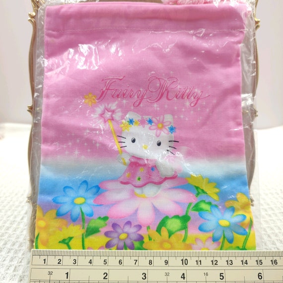 Vintage 2000 Hello Kitty Fabric Drawstring Bag Ki… - image 7