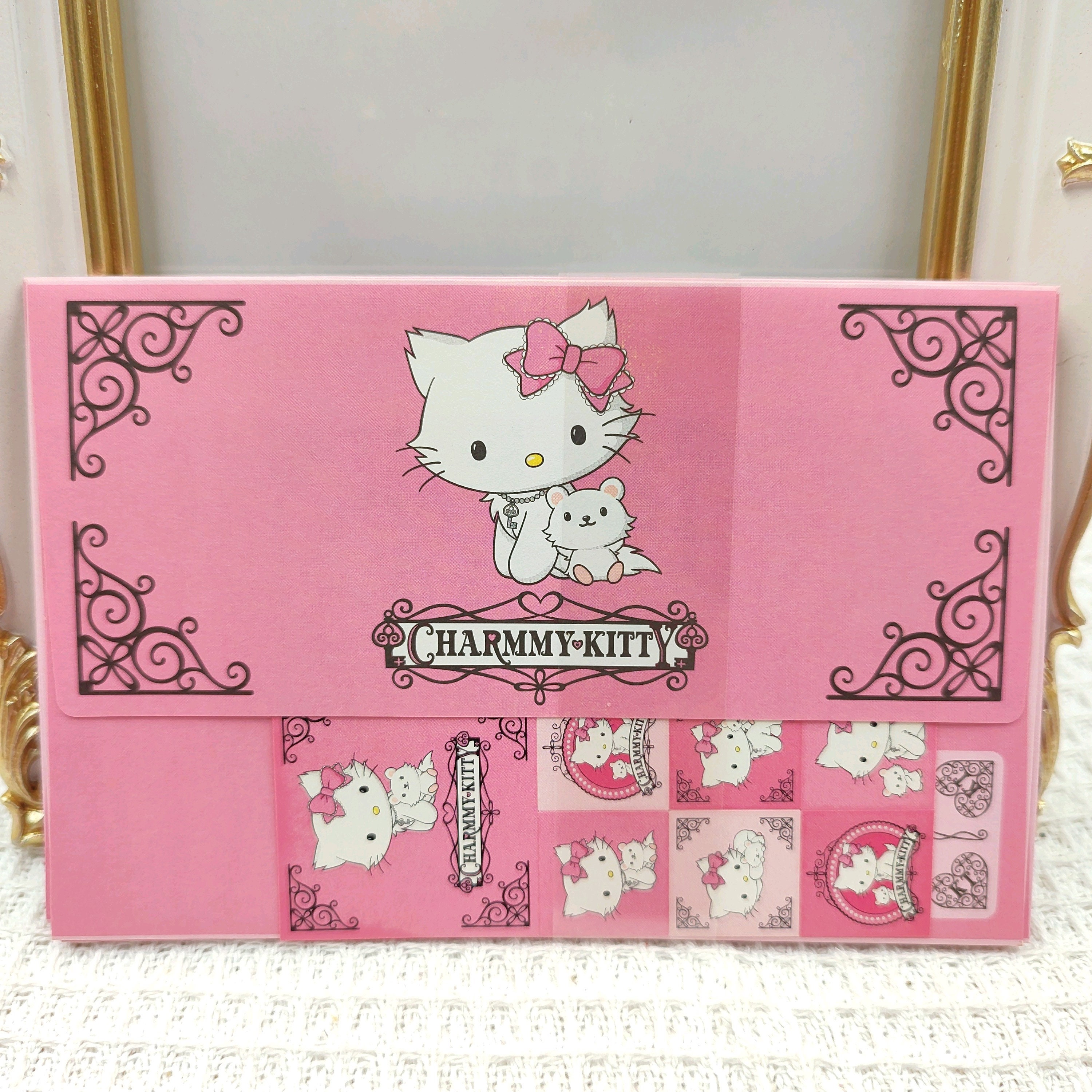 サンリオ♡キティ スーパーキャラクター3D レターパッド 2004年 Vintage 2004 Sanrio Charmmy Kitty Letter Envelopes Stickers