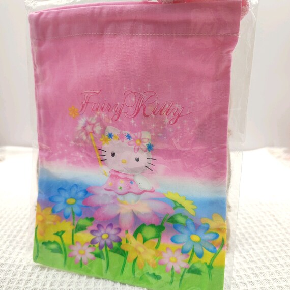 Vintage 2000 Hello Kitty Fabric Drawstring Bag Ki… - image 4