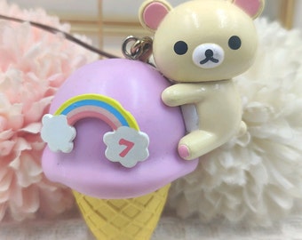 アイスクリームとクマのストラップ （大根クマストラップ｜miz*fc）