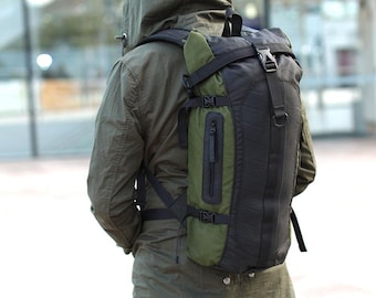 Waterproof eco-friendly backpack / Upcycled vegan backpack/ Recycled rolltop rucksack