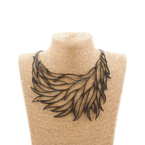 Flame Statement Necklace - Upcycled Inner Tube, Vegan Rubber Jewelry
